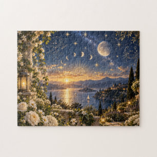 Zwillinge Krebs Himmelsuntergang Tierkreislandscha Puzzle
