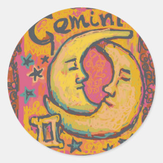 Zwillinge, kundenspezifische Astrologie-Produkte Runder Aufkleber