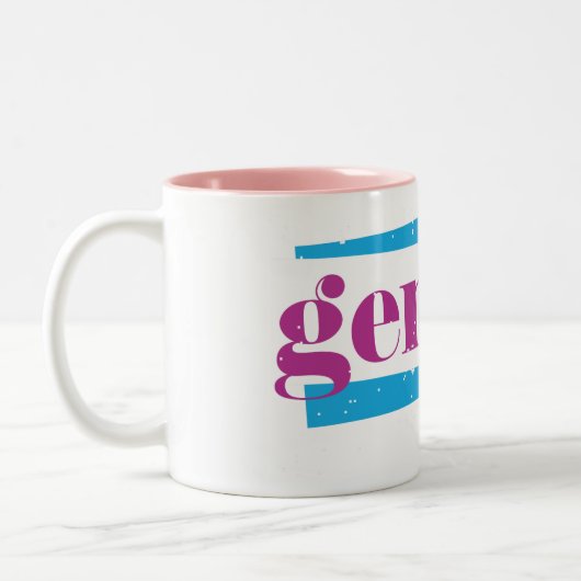 Zwillinge lila zweifarbige tasse (Links)