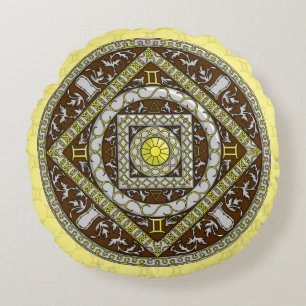 Zwillinge Mandala Rundkissen Rundes Kissen