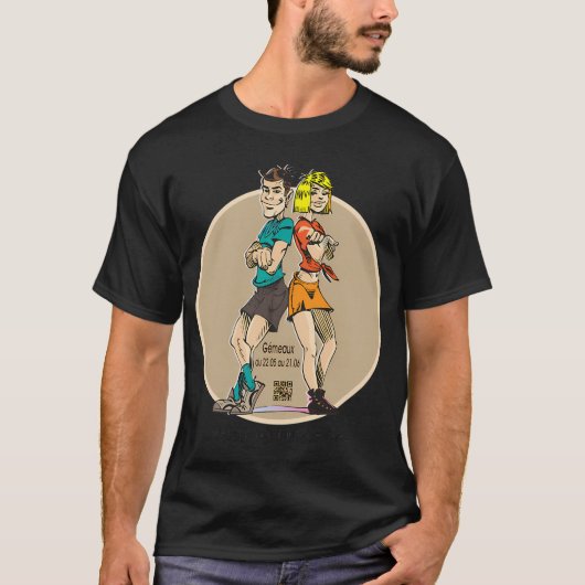 Zwillinge Mann Horoskop T-Shirt (Vorderseite)
