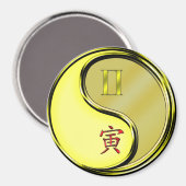 Zwillinge & Metall-Tiger Magnet (Vorderseite/Rückseite)