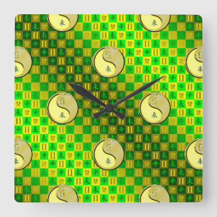 Zwillinge & Metall Ziege Quadratische Wanduhr