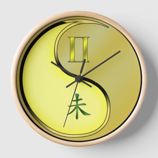 Zwillinge & Metall Ziege Uhr (Vorderseite)