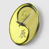 Zwillinge & Metalldrache Große Wanduhr (Winkel)