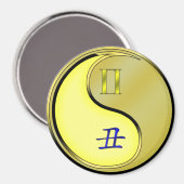 Zwillinge & Metallener Ochse Magnet (Vorderseite/Rückseite)