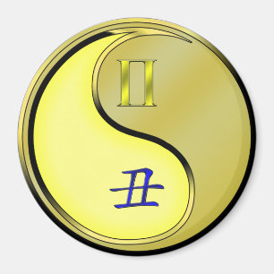 Zwillinge & Metallener Ochse Magnet