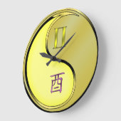 Zwillinge & Metallhahn Große Wanduhr (Winkel)