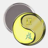 Zwillinge & Metallhund Magnet (Vorderseite/Rückseite)