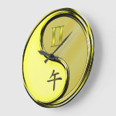 Zwillinge & Metallpferd Große Wanduhr (Winkel)