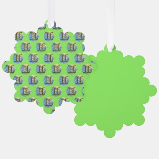 Zwillinge Ornament Karte (Vorderseite/Rückseite)