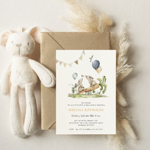 Zwillinge   Osterhasen-Baby-Party Einladung