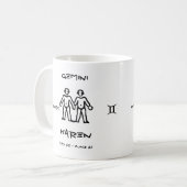 Zwillinge personalisiert kaffeetasse (Vorderseite Links)