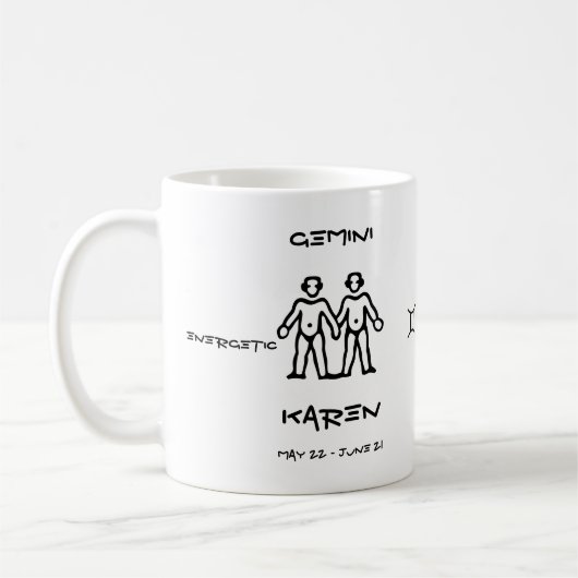 Zwillinge personalisiert kaffeetasse (Links)