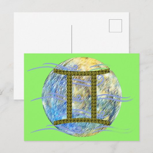 Zwillinge Postkarte (Vorne/Hinten)