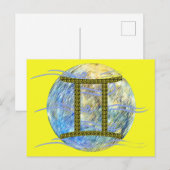 Zwillinge Postkarte (Vorne/Hinten)