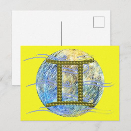 Zwillinge Postkarte (Vorne/Hinten)