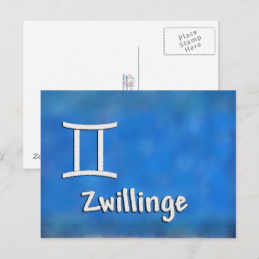 Zwillinge Postkarte (Vorne/Hinten)