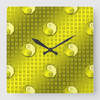 Zwillinge Quadratische Wanduhr