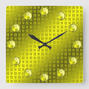 Zwillinge Quadratische Wanduhr