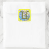 Zwillinge Quadratischer Aufkleber (Tasche)