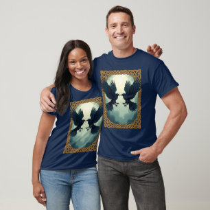 Zwillinge-Raben-Pakt unter dem Mond T-Shirt
