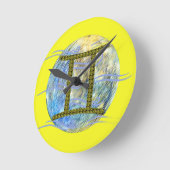 Zwillinge Runde Wanduhr (Winkel)