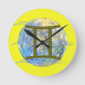 Zwillinge Runde Wanduhr (Vorderseite)