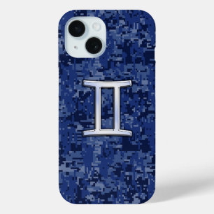 Zwillinge-Sternzeichen auf Navy Blau Camouflage Case-Mate iPhone Hülle