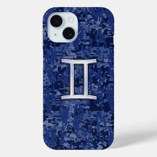 Zwillinge-Sternzeichen auf Navy Blau Camouflage Case-Mate iPhone Hülle (Rückseite)