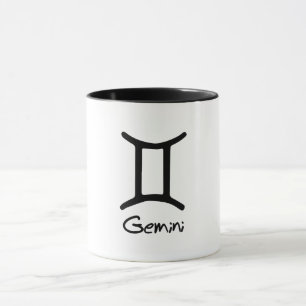 Zwillinge-Sternzeichen auf weißem Hintergrund Tasse