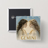 Zwillinge Sternzeichen Geburtstags Astrologie Gesc Button (Vorne & Hinten)
