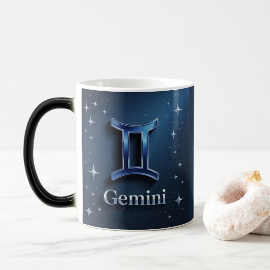 Zwillinge-Sternzeichen-Glyphe Morphing-Mug Verwandlungstasse (Mit Donut)