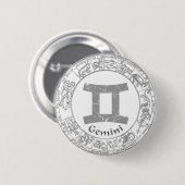 Zwillinge Sternzeichen vintage Button (Vorne & Hinten)