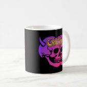 Zwillinge Teufelsschädel Gothic Sternzeichen Astro Kaffeetasse (VorderseiteRechts)