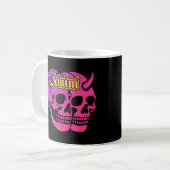 Zwillinge Teufelsschädel Gothic Sternzeichen Astro Kaffeetasse (Vorderseite Links)