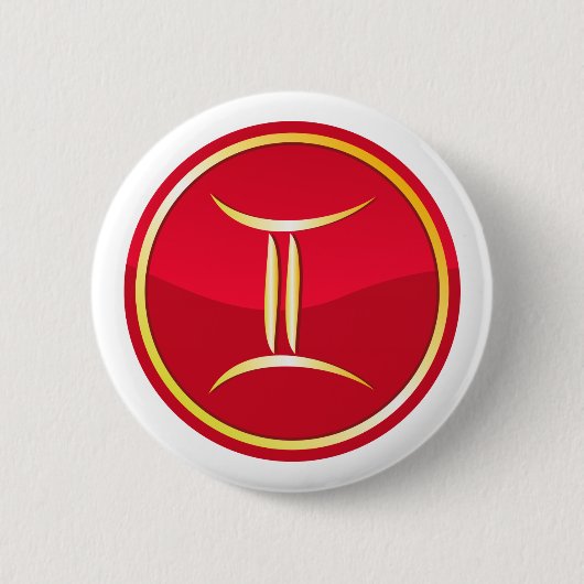 Zwillinge - Tierkreis-Zeichen Button (Vorderseite)