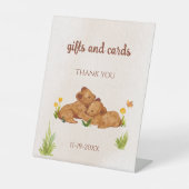 Zwillinge tragen geschlechtsneutrale Babydusche Sockelschild (Vorderseite)