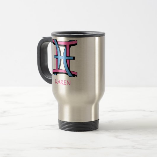 Zwillinge u. Fische PkBl Reisebecher (Vorderseite Links)