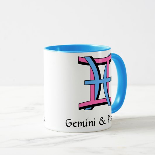 Zwillinge u. Fische PkBl Tasse (VorderseiteRechts)