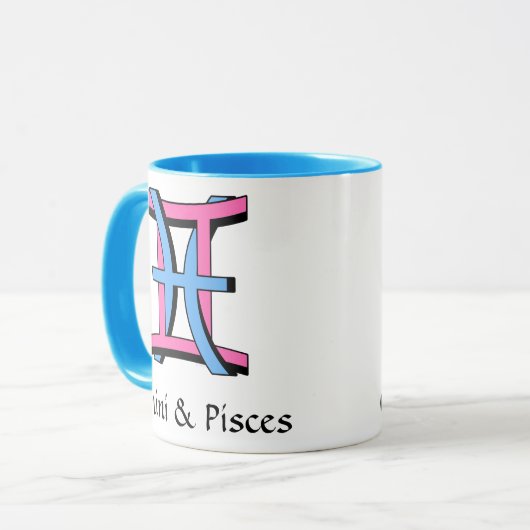 Zwillinge u. Fische PkBl Tasse (Vorderseite Links)