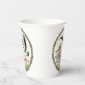 Zwillinge und Storch Vintage-Design Pappbecher (Rechts)