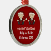 Zwillinge: Unser erstes Weihnachten kundengerecht Ornament Aus Metall (Rechts)