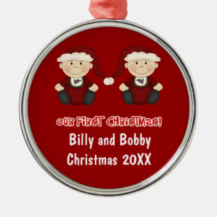 Zwillinge:  Unser erstes Weihnachten kundengerecht Ornament Aus Metall
