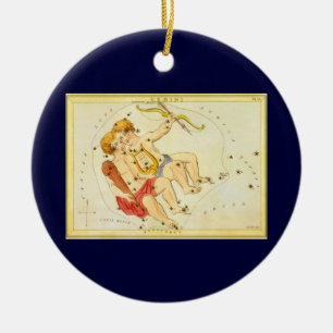 Zwillinge Vintage Konstellation Urania's Spiegel Keramik Ornament