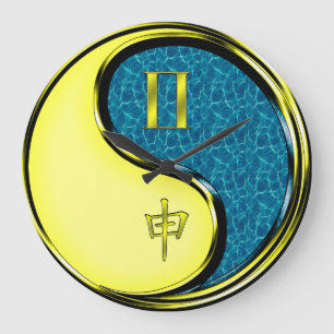 Zwillinge & Wasser-Affe Große Wanduhr