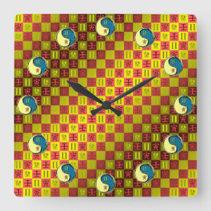 Zwillinge & Wasser-Tiger Quadratische Wanduhr