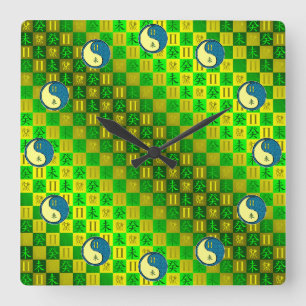 Zwillinge & Wasser Ziege Quadratische Wanduhr