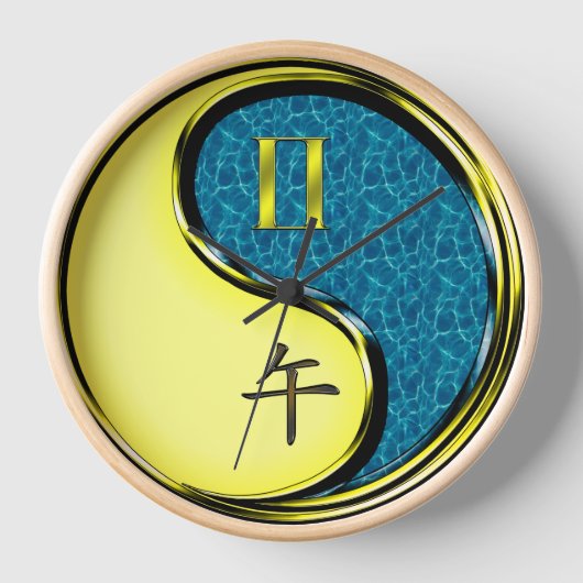 Zwillinge & Wasserpferd Uhr (Vorderseite)