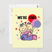 Zwillinge Wir sind ein Geburtstagsgeschenk Postkarte (Vorne/Hinten)